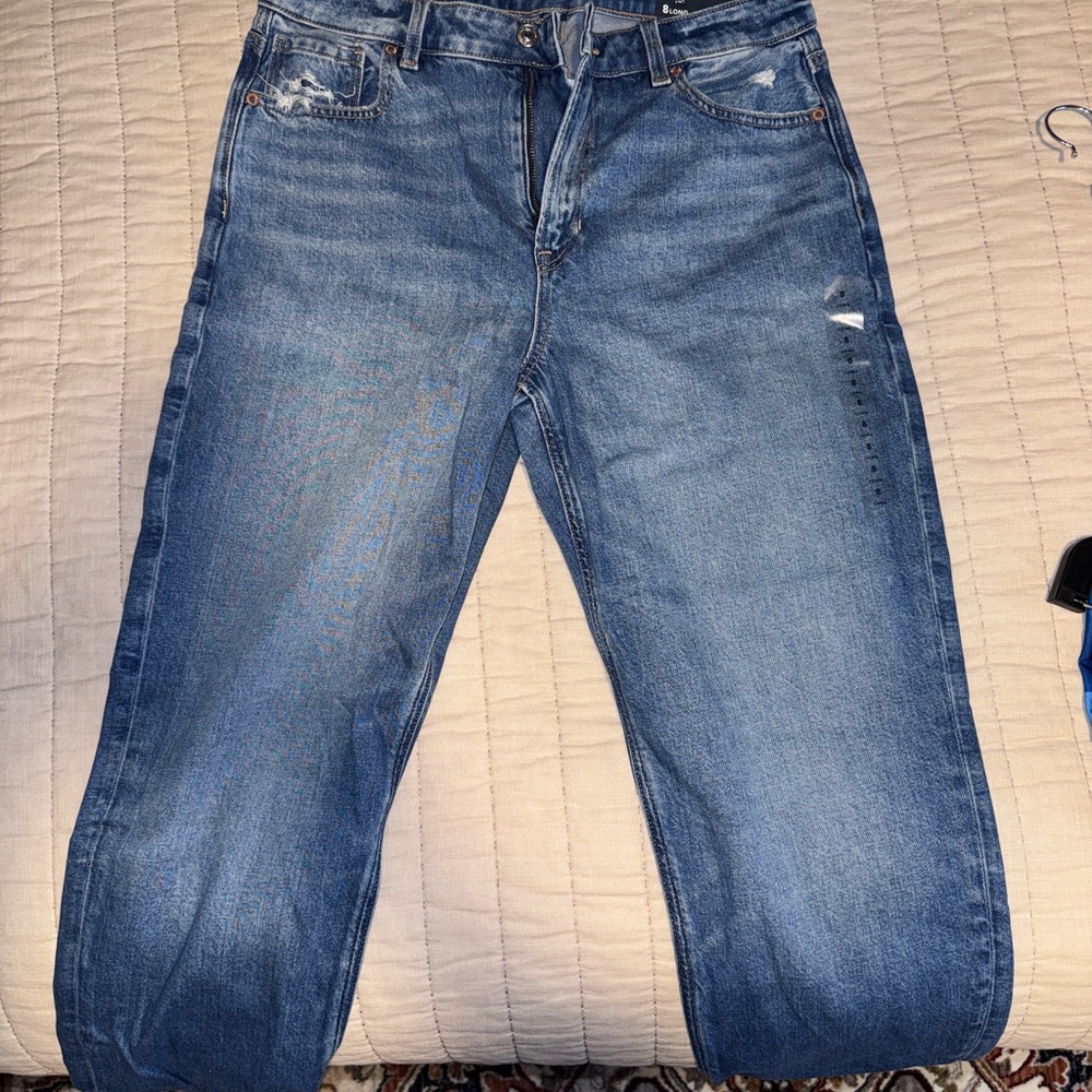 New Womens American Eagle Blue Denim Jeans - Casual Straight Fit
